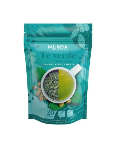 Munsa te verde café verde y menta x 26 grs/ 20 sobres