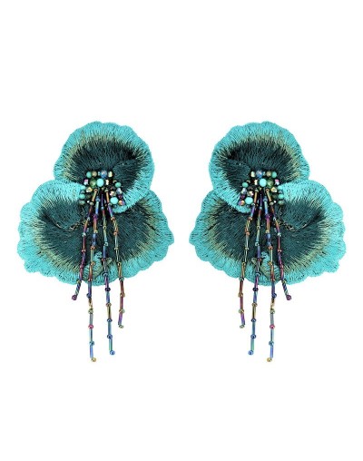 Aretes cattleya turquesa