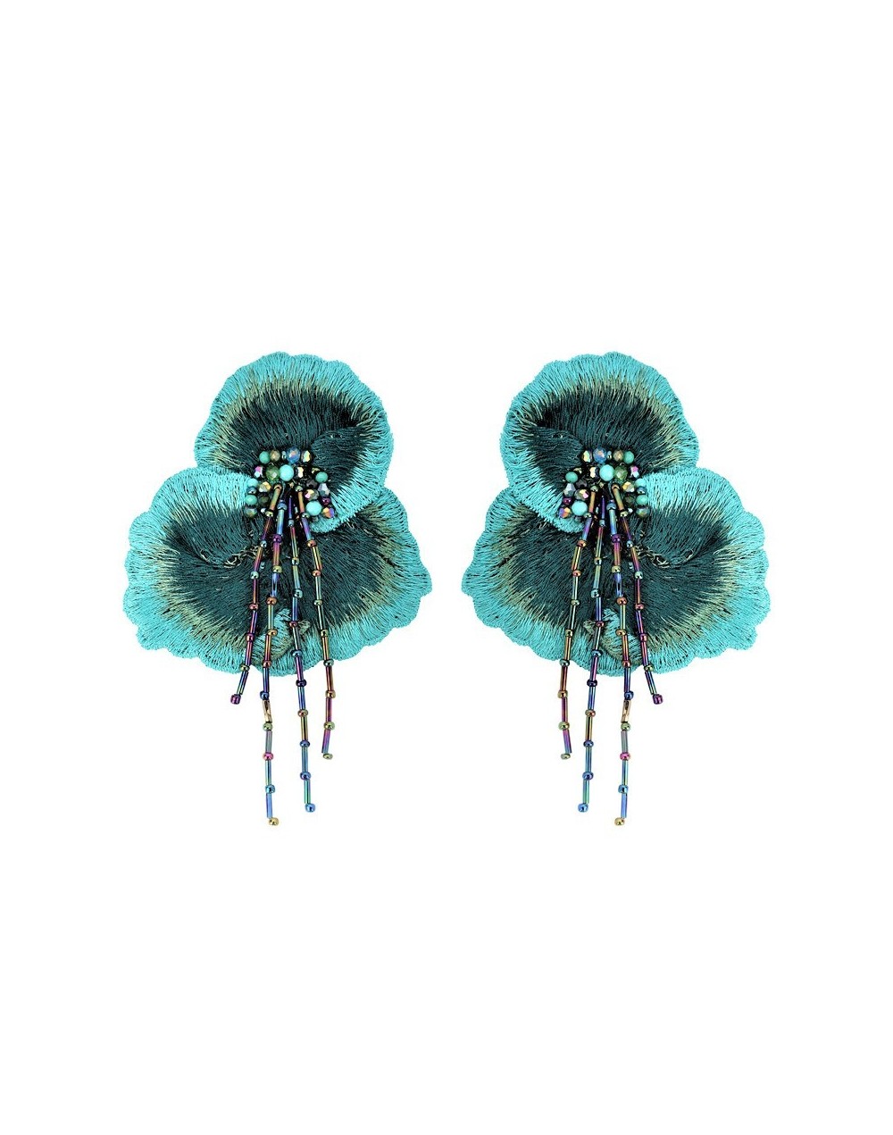 Aretes cattleya turquesa