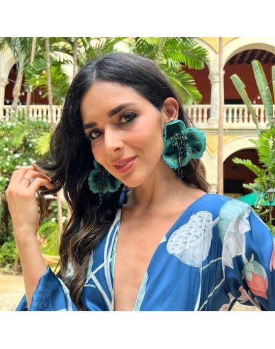 Aretes cattleya turquesa