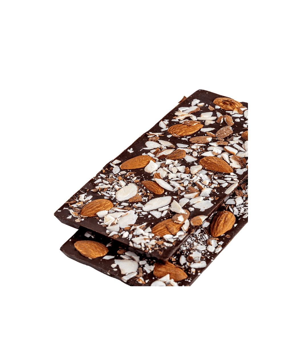 Barra de chocolate sin azúcar con almendras