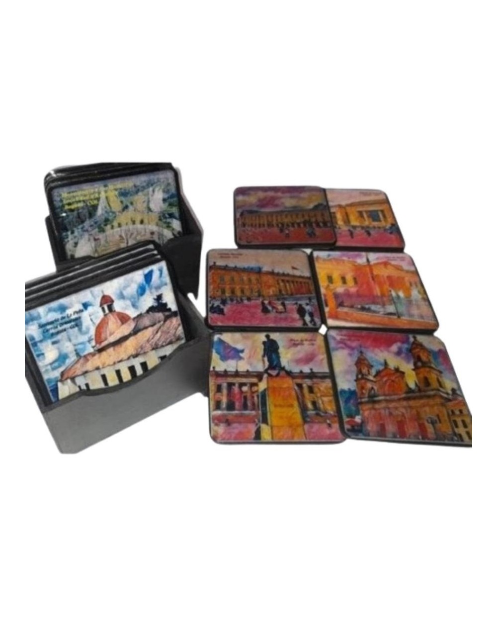 Juego de portavasos x 6 de sitios turisticos de bogota