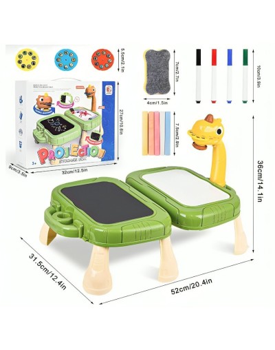 Mesa De Dibujo Niños Proyector Maletin Y Pizarra Set Pintura