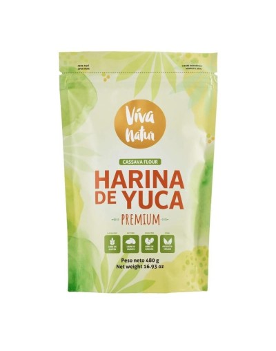 Harina yuca cassava premium viva natur x 480 grs