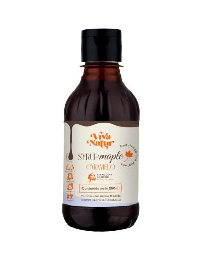 Syrup maple caramelo o natural x 250 ml viva natur