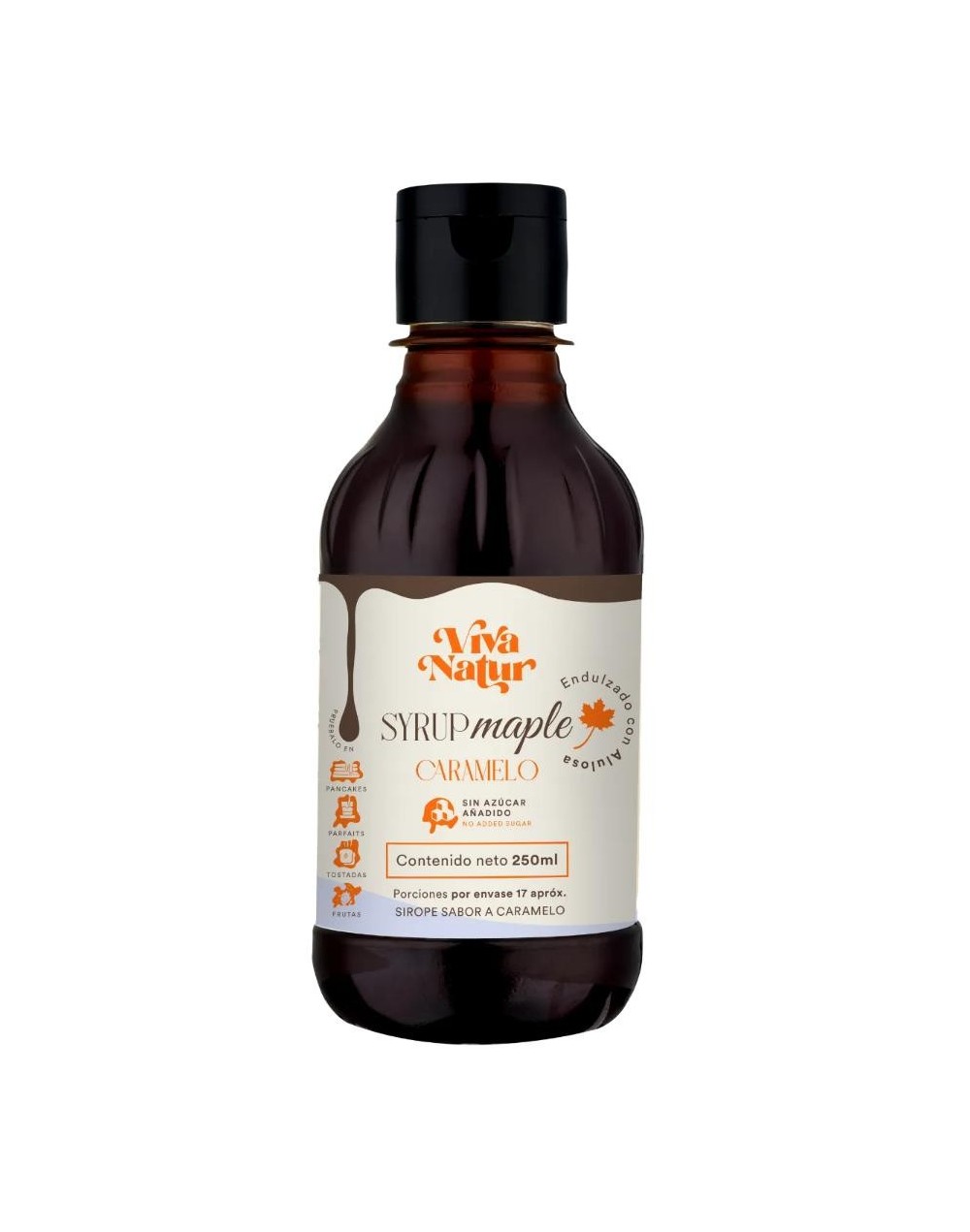 Syrup maple caramelo o natural x 250 ml viva natur