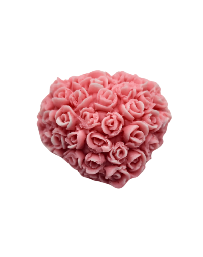Vela corazón rosas