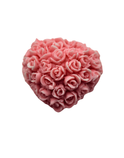 Vela corazón rosas
