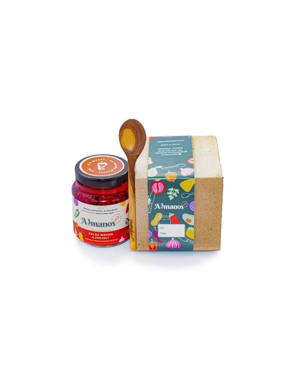 Regalo con salsa picante estuche y cuchara