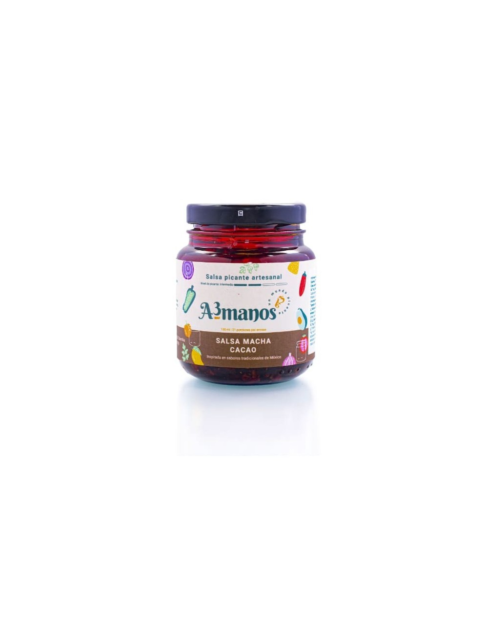 Salsa macha artesanal cacao, 130ml salsa picante ají