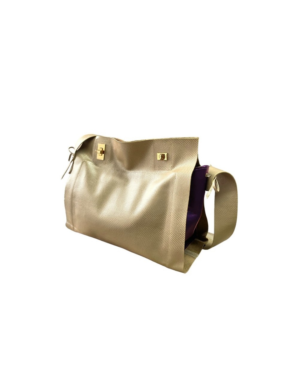 Aurora snakeprint gold bolso mujer tendencia línea cuero