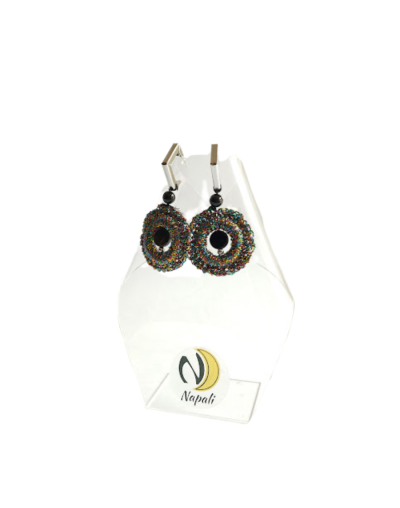 Pendientes artesanales tejidos en crochet y macramé