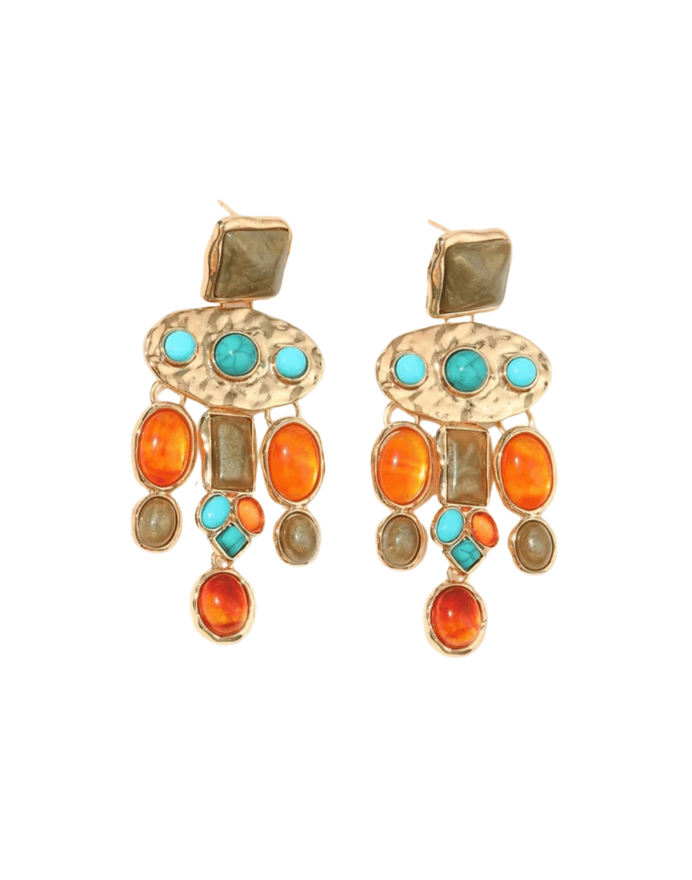 Pendientes largos chapados en oro