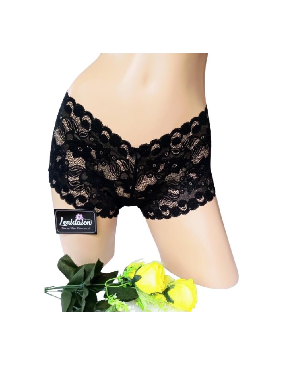 Pantie cachetero en encaje licrado