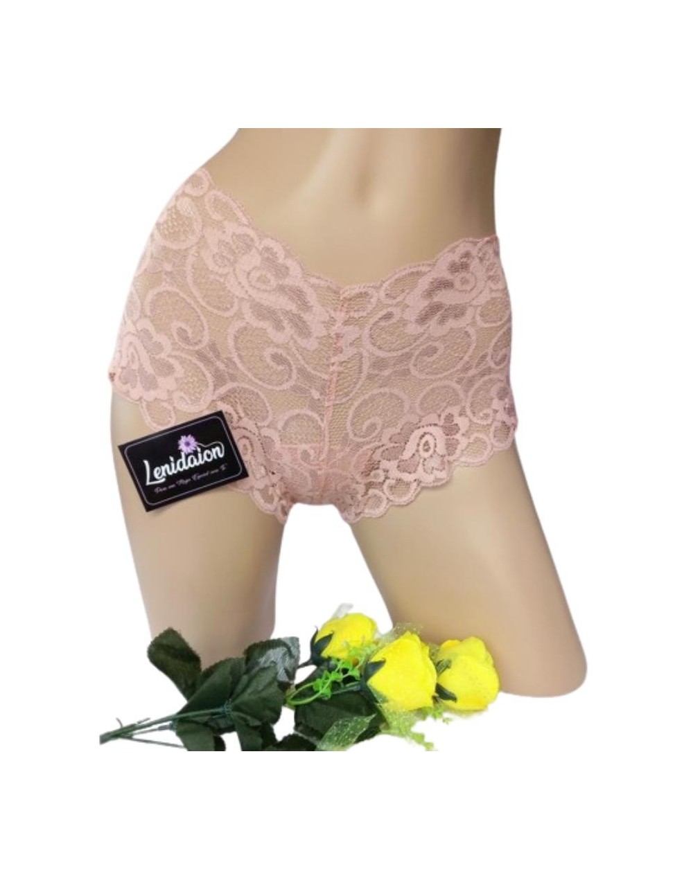 Pantie cachetero en encaje licrado