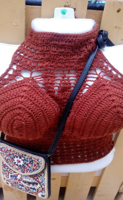 Blusas Tejidas En Crochet Marrón