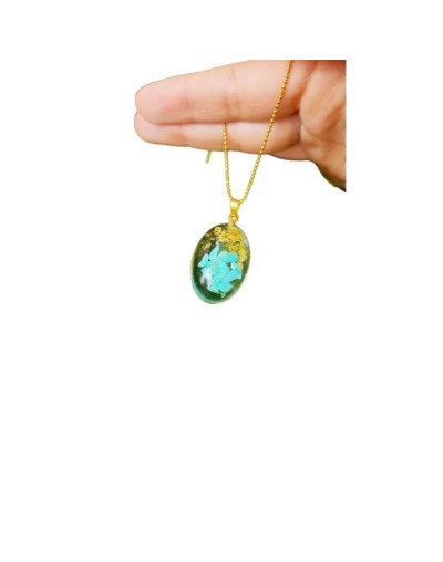 Juego de collar y aretes piedra natural