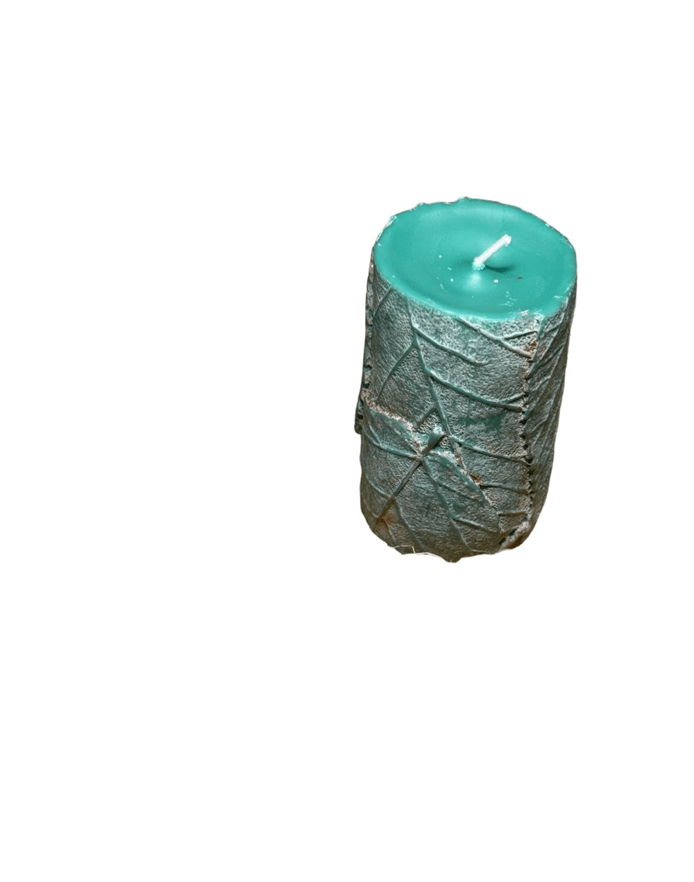 Vela aromática en cera vegetal tipo hojas fragancia yerbabuena