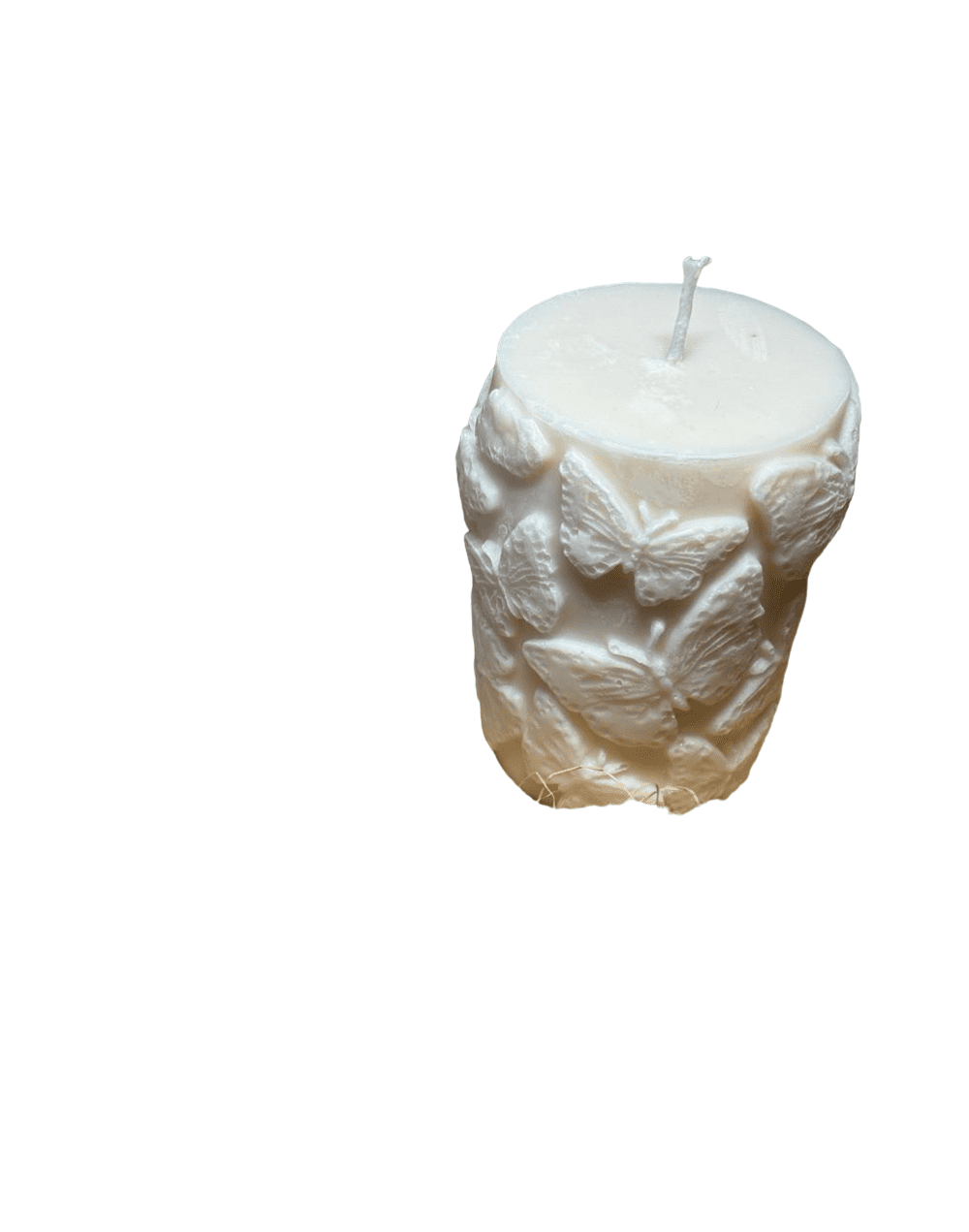 Vela aromática de cera vegetal tipo mariposas fragancia chicle