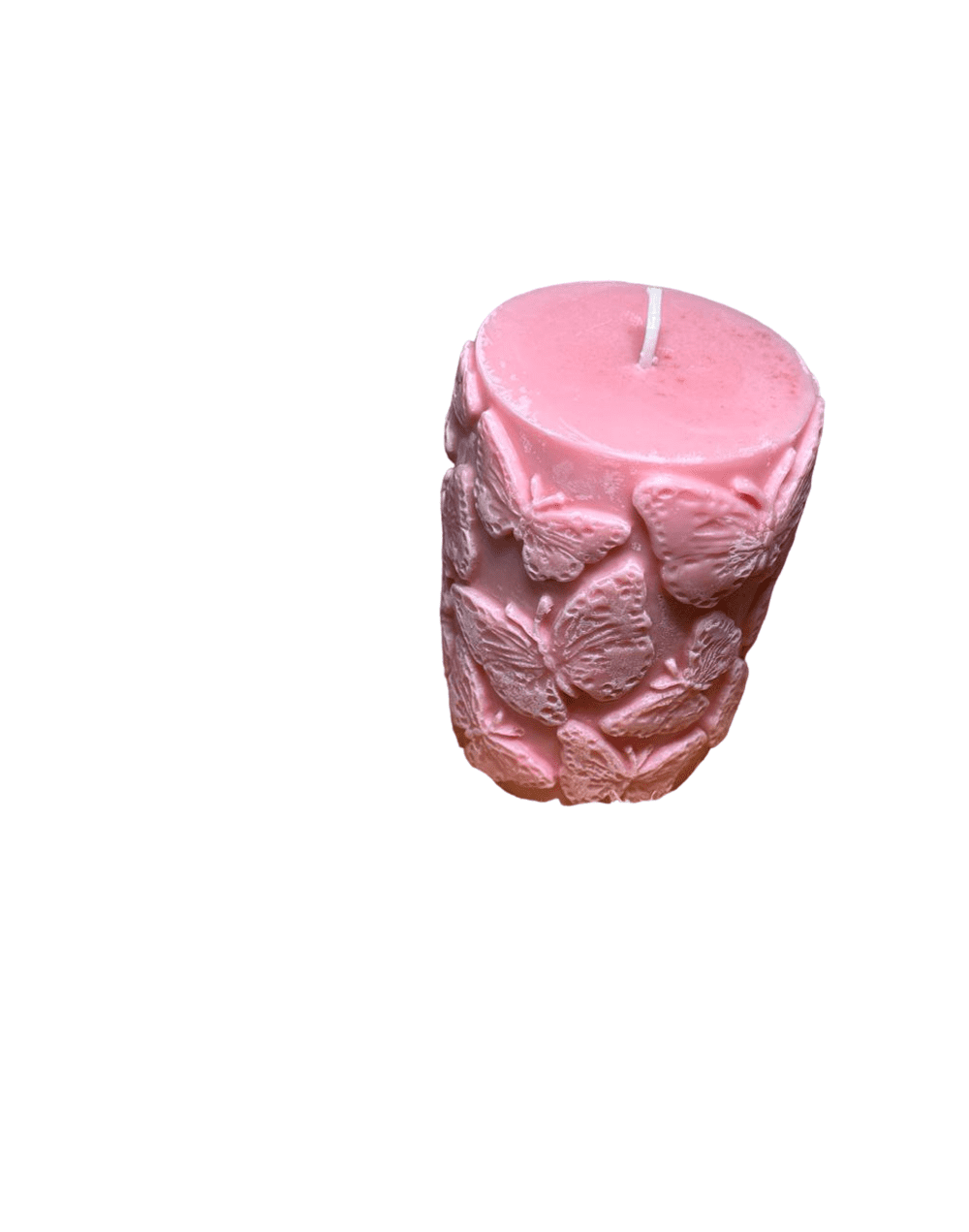 Vela aromática de cera vegetal tipo mariposas fragancia: lavanda-vainilla 