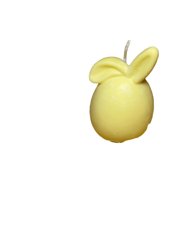 Vela aromática en cera vegetal tipo conejo oreja acostada fragancia chicle