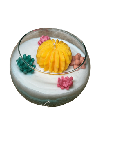 Vela aromática de cera vegetal tipo terrario grande fragancia frutal
