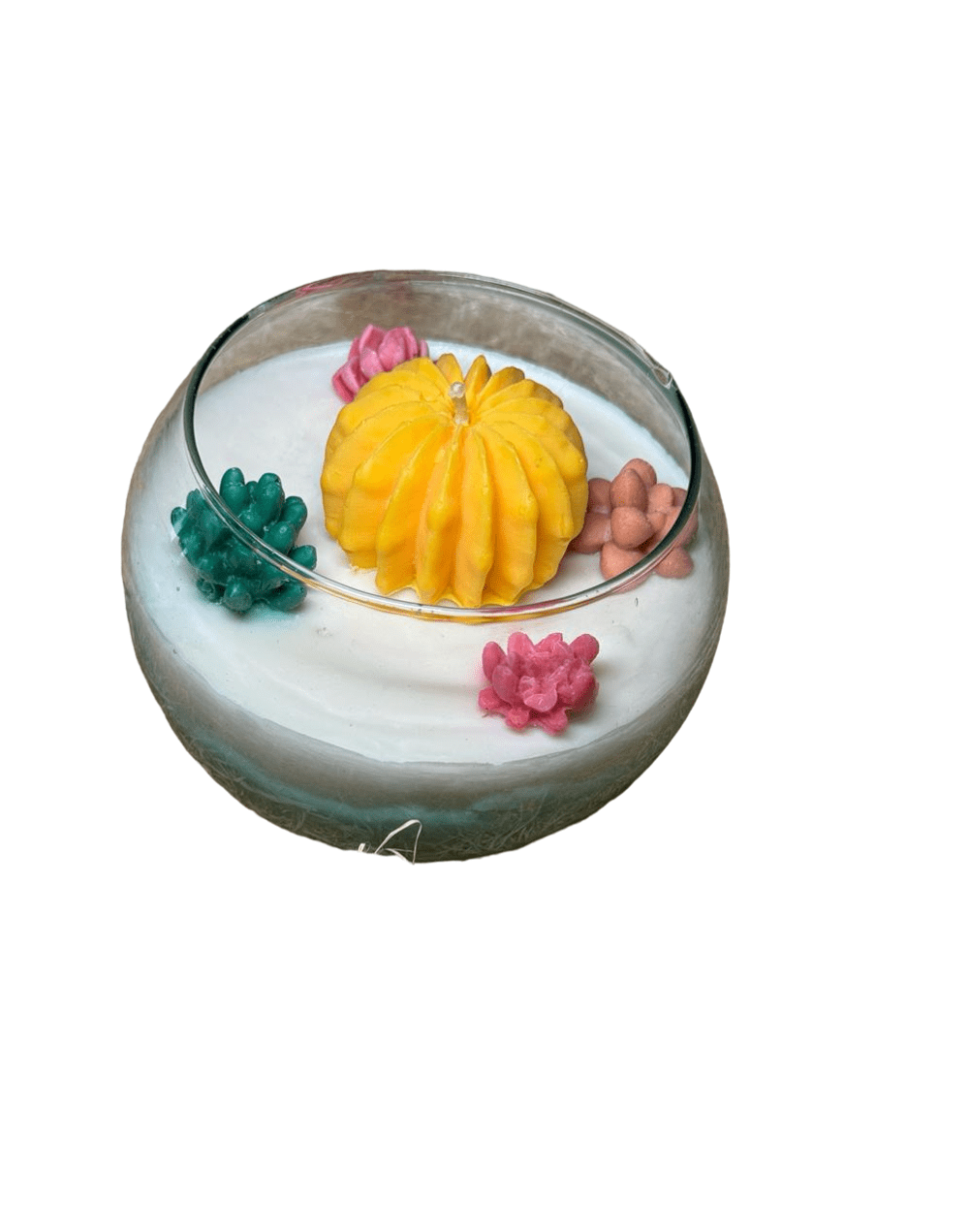 Vela aromática de cera vegetal tipo terrario grande fragancia frutal