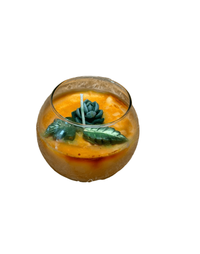 Vela aromática de cera vegetal tipo terrario pequeña fragancia frutal