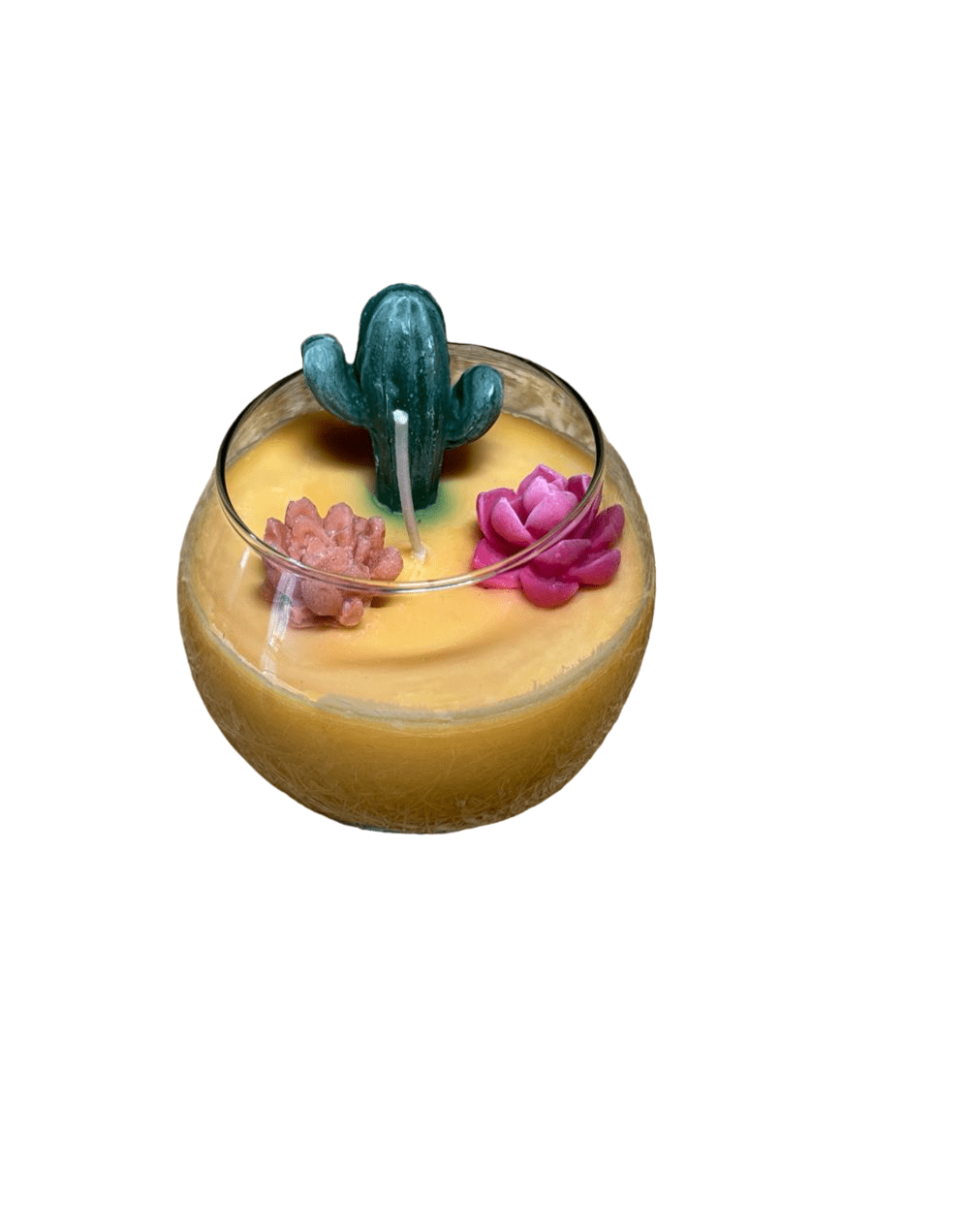 Vela aromática de cera vegetal tipo terrario pequeño fragancia frutal