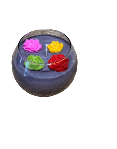 Vela aromática de cera vegetal tipo terrario pequeño fragancia frutal