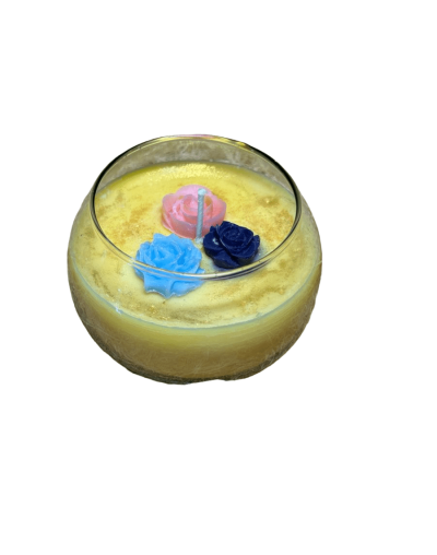 Vela aromática de cera vegetal tipo terrario pequeño fragancia frutal