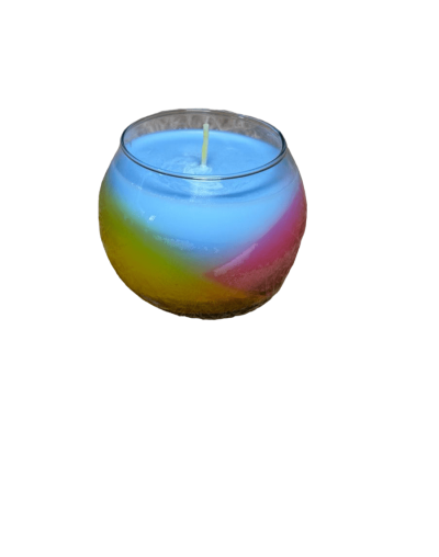 Vela aromática de cera vegetal tipo terrario pequeño fragancia frutal