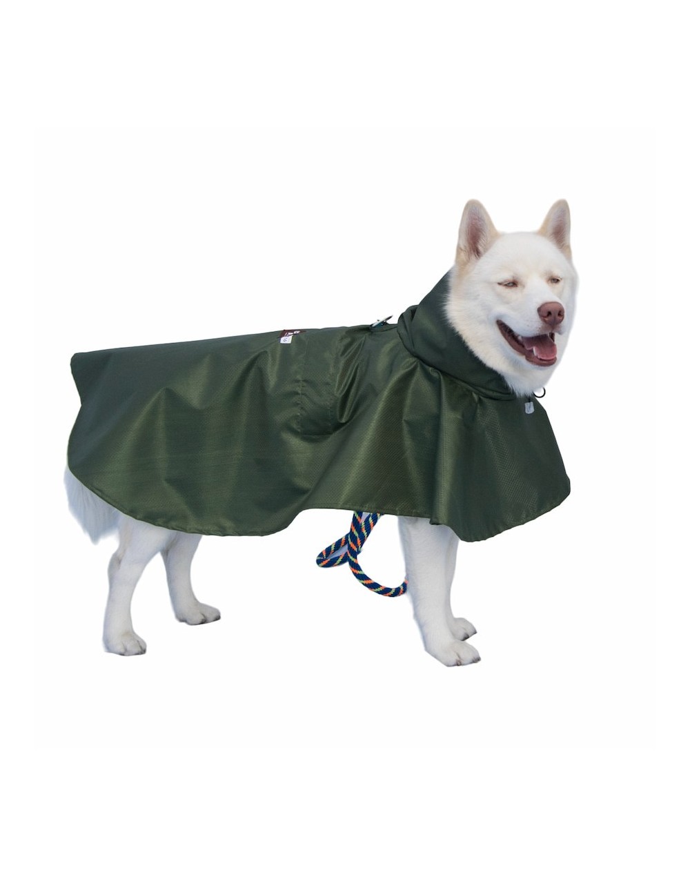 Capa impermeable para perros verde militar