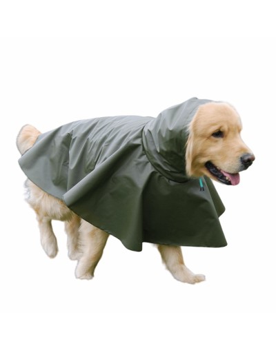 Capa impermeable para perros verde militar