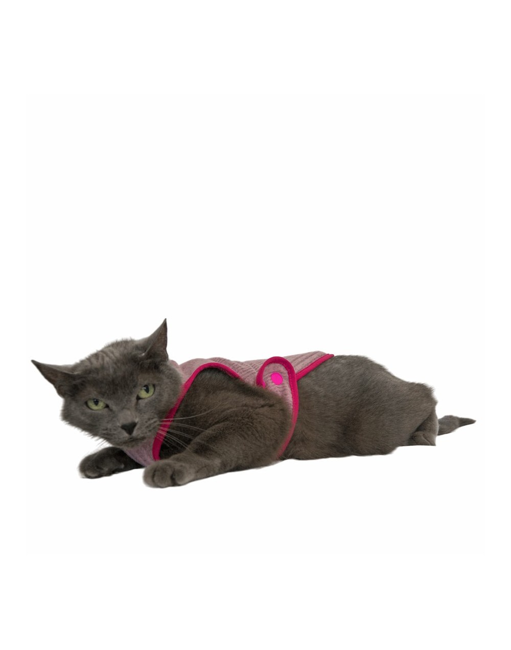 Chaleco tejido para gato -michin rosa