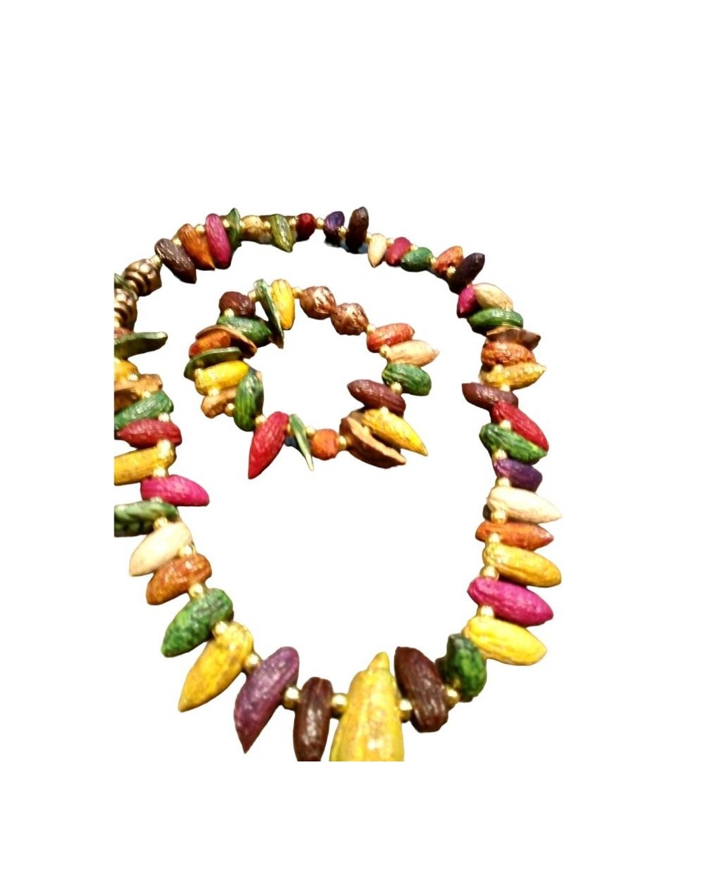 Juego de collar aretes y pulsera multicacao