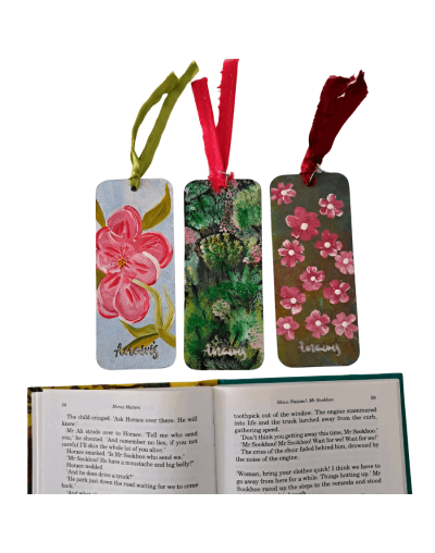 Separadores para libro Flores pintadas a mano
