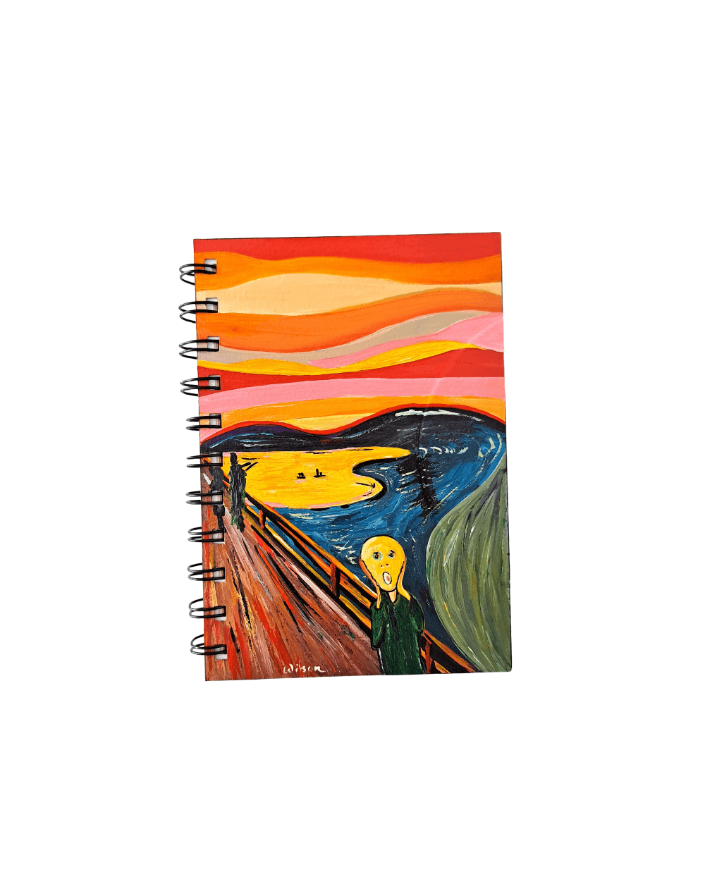 Libreta el Grito en disco de vinilo pintada a mano