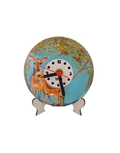 Reloj escritorio Fauna Colombiana pintado a mano