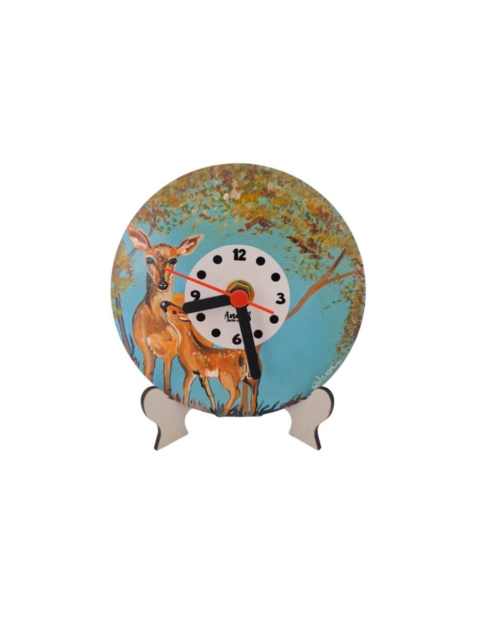 Reloj escritorio Fauna Colombiana pintado a mano