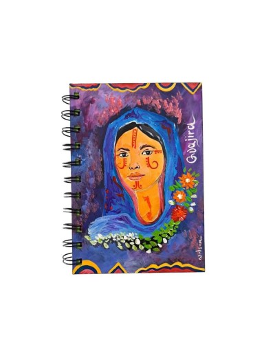 Libreta Guajira en disco de vinilo pintada a mano