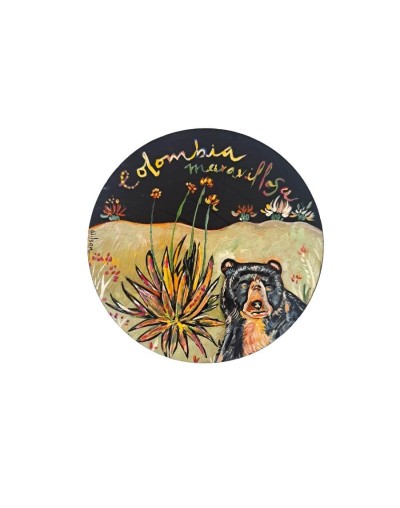 Imán para nevera oso andino pintado a mano