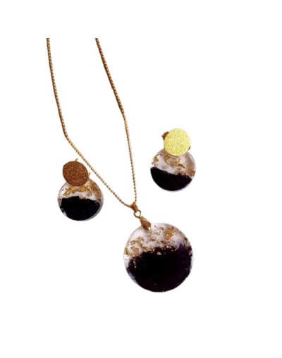 Juego de collar y aretes anochecer  