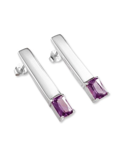 Aretes lisos con piedra