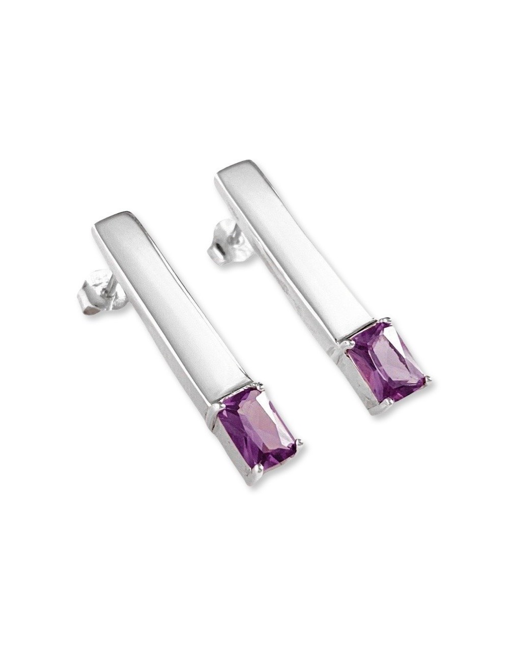 Aretes lisos con piedra