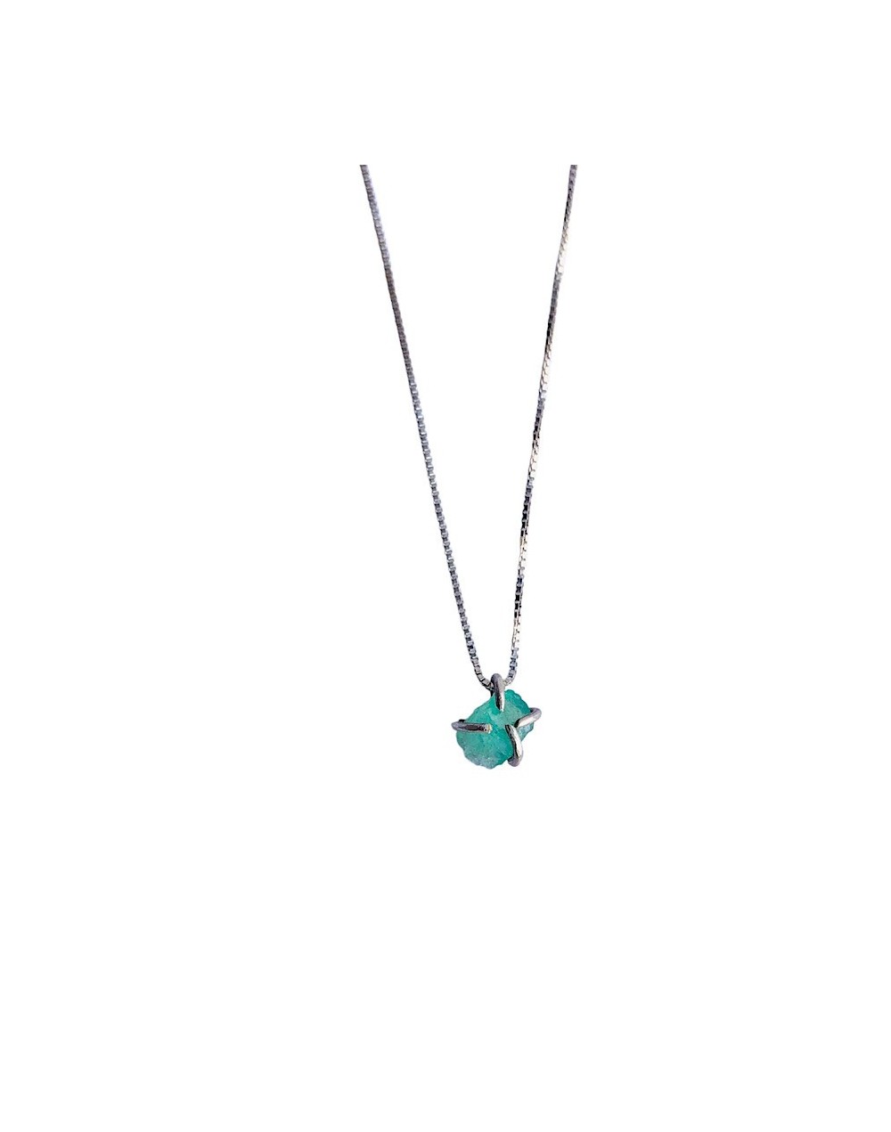 Collar esmeralda en plata