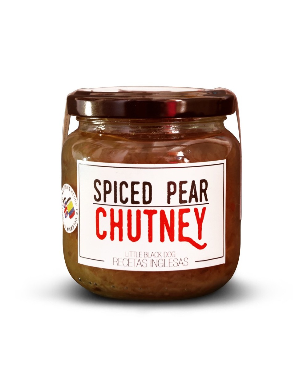 Spiced pear chutney o conserva británica de pera cebolla manzana y especias
