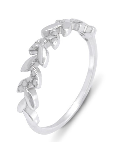 Espiga plateada anillo sutil