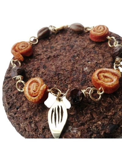 Pulseras ecológicas flores de naranja y semillas