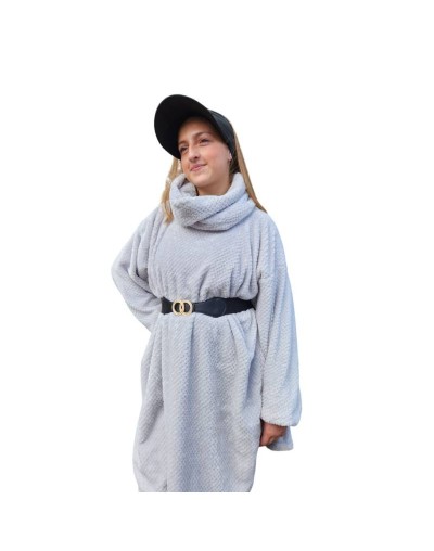 Ruana con manga gris